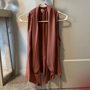 Aritzia Sleeveless Drape Blouse in Rust